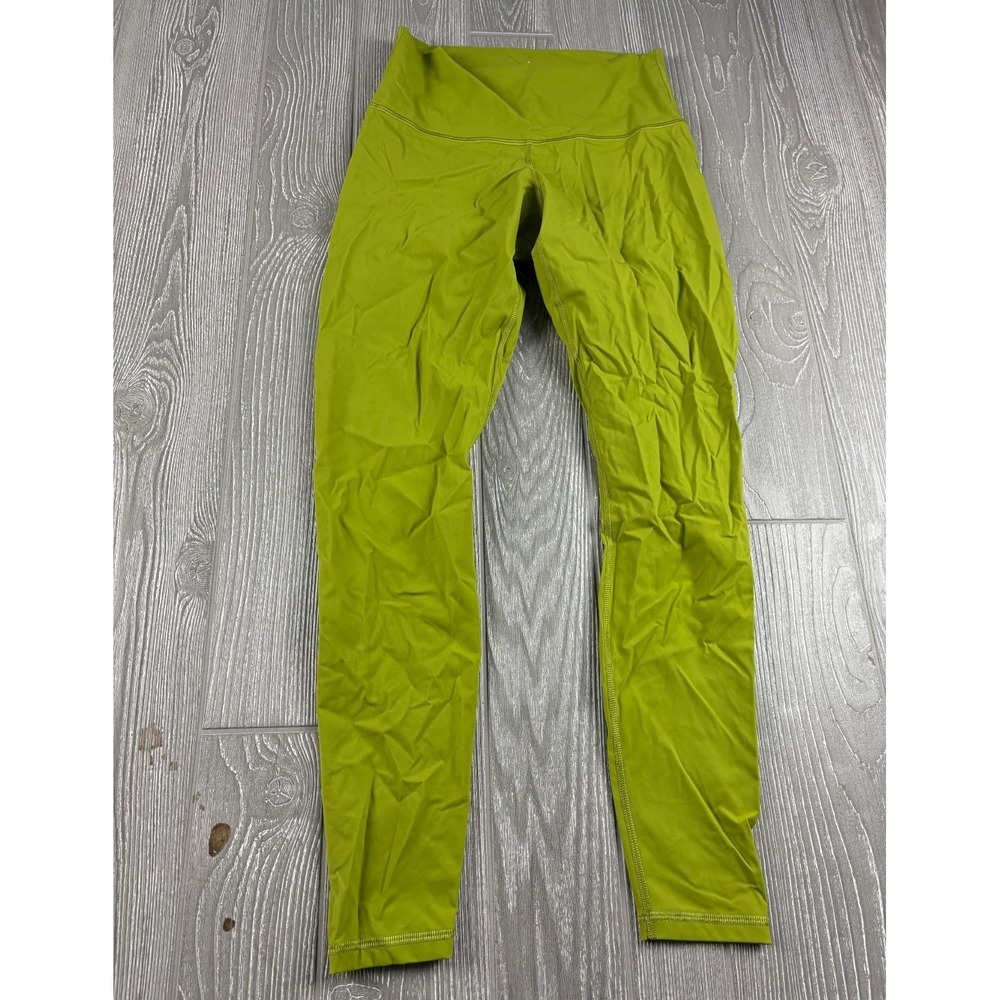 Everlane Perform Leggings Womens Medium Lime Green Athletic Yoga Pants 28 Inseam